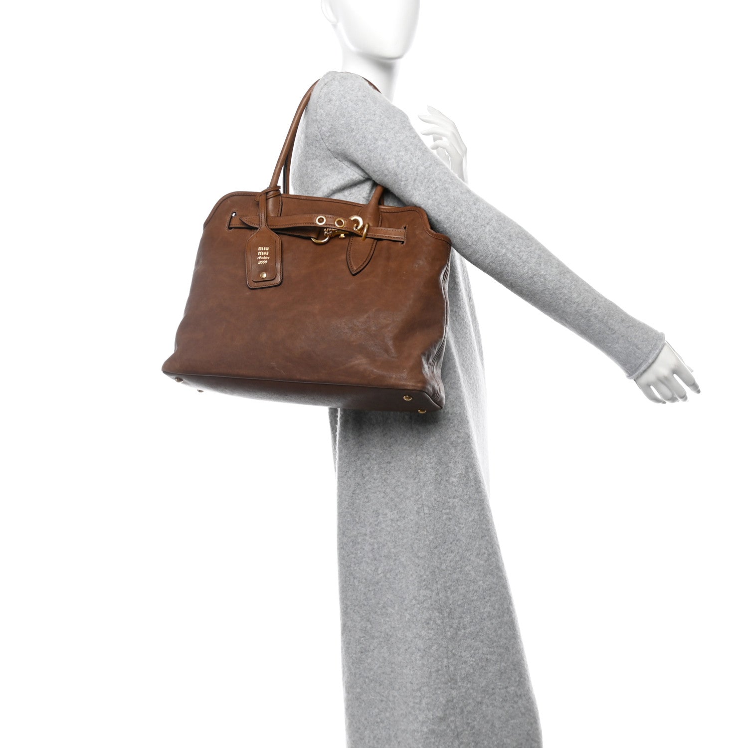 Miu Miu Nappa Aviator Medium Aventure Bag Rovere 2 of 10