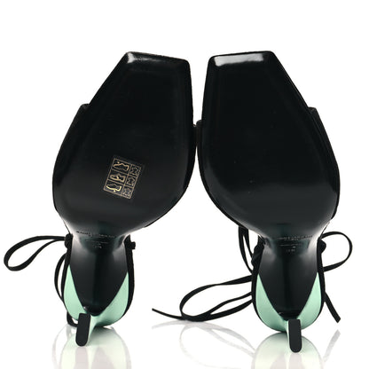 Saint Laurent Suede Paz 105 Ankle Strap Sandals 39 Hope Green 6 of 9