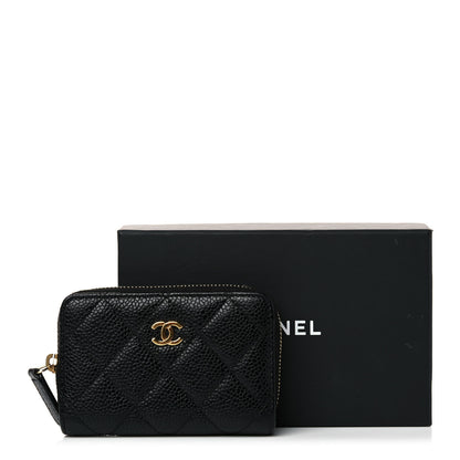 Chanel Caviar Quilted Zip Coin Purse Black 12 of 12
