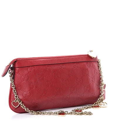 Gucci Guccissima Heart Chain Pochette Red 2 of 9