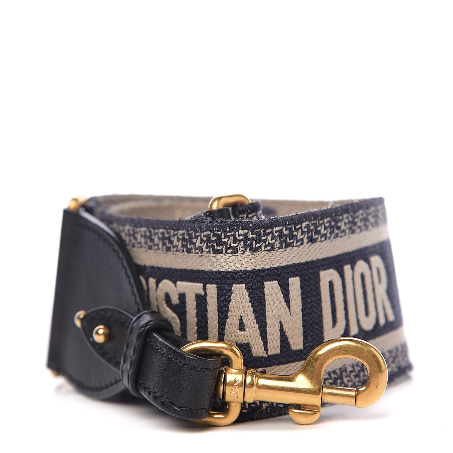 Christian Dior Canvas Embroidered Shoulder Strap Blue 1 of 4