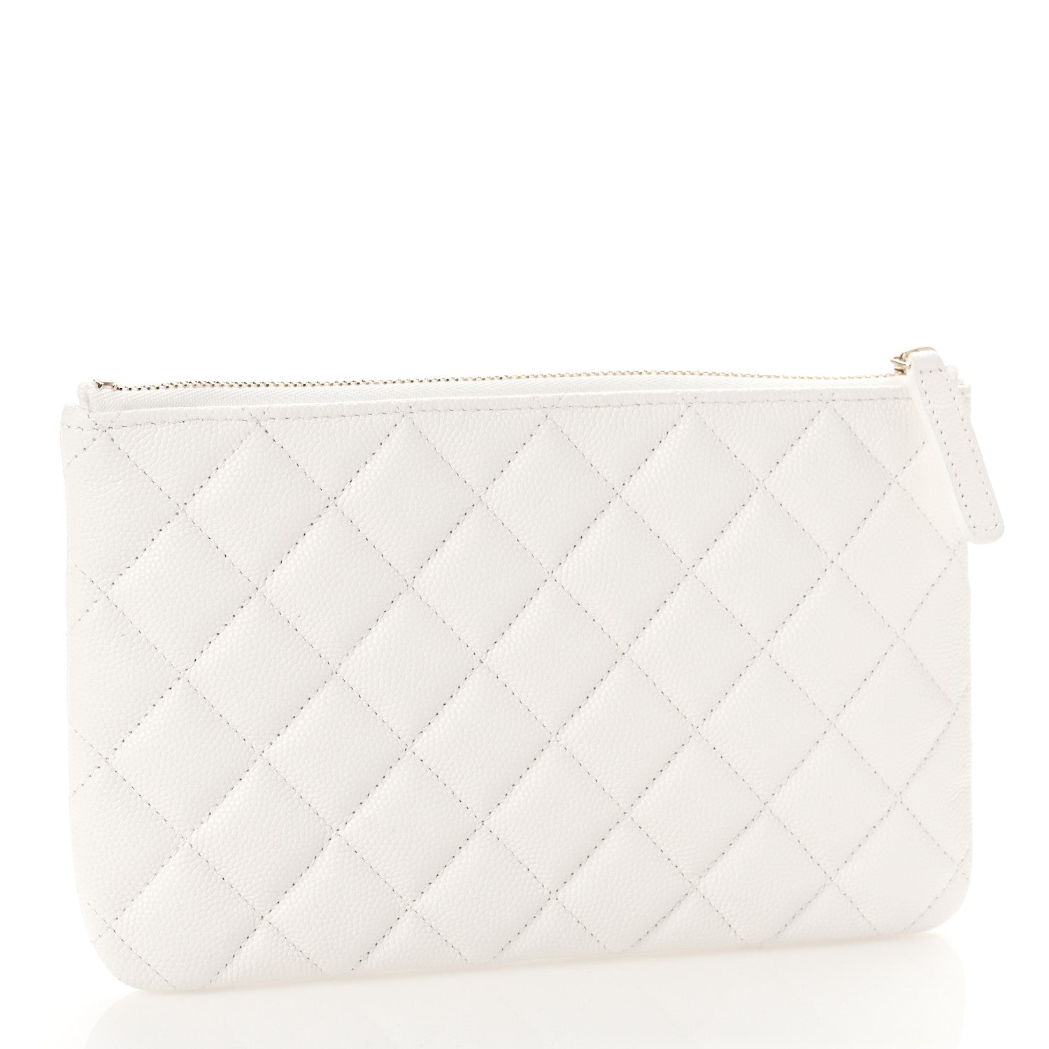 Chanel Caviar Quilted Cosmetic Case White 3 of 10