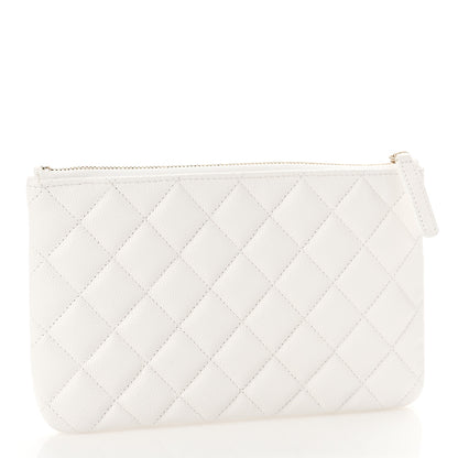 Chanel Caviar Quilted Cosmetic Case White 3 of 10