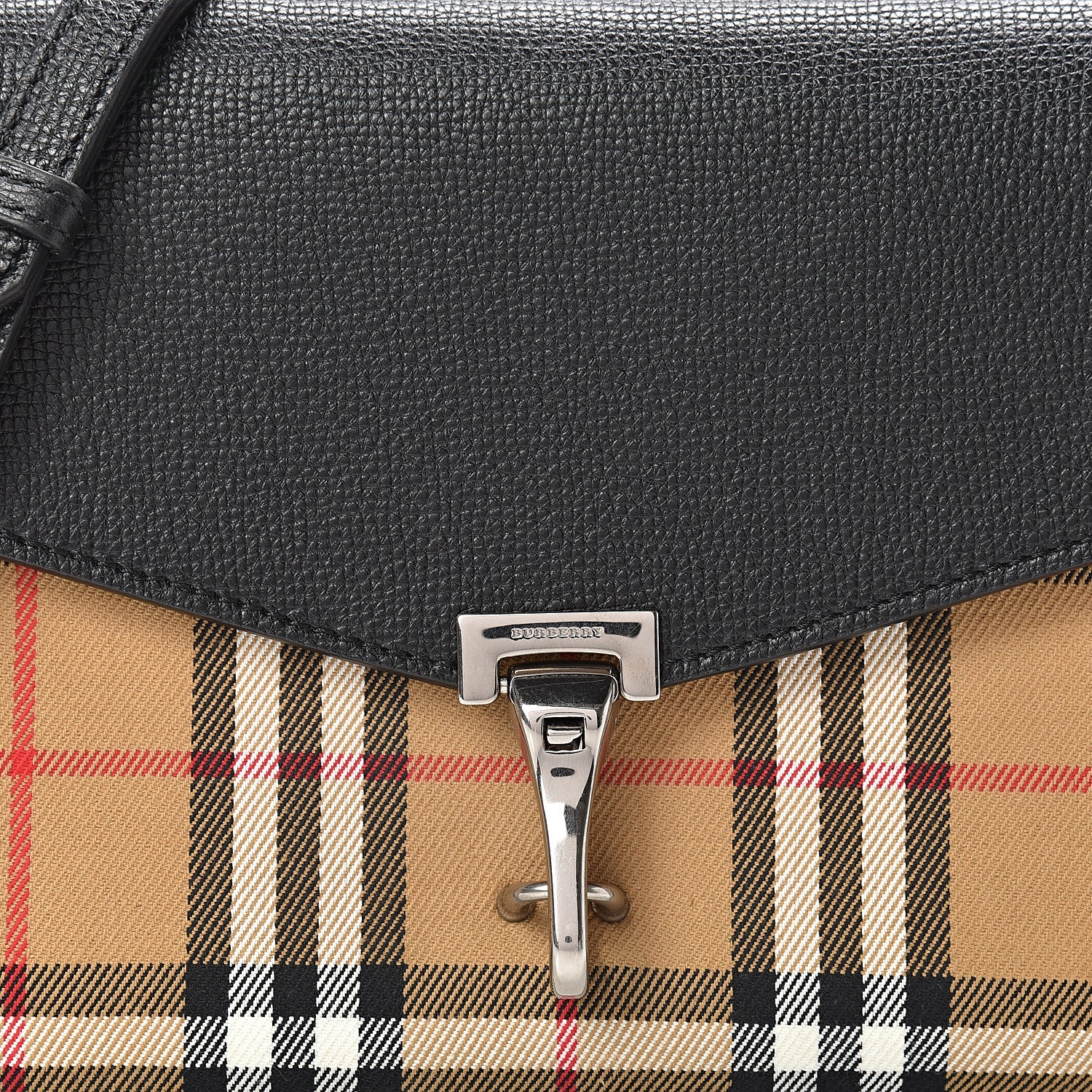 Burberry Derby Calfskin Vintage Check Small Macken Crossbody Bag Black 9 of 11