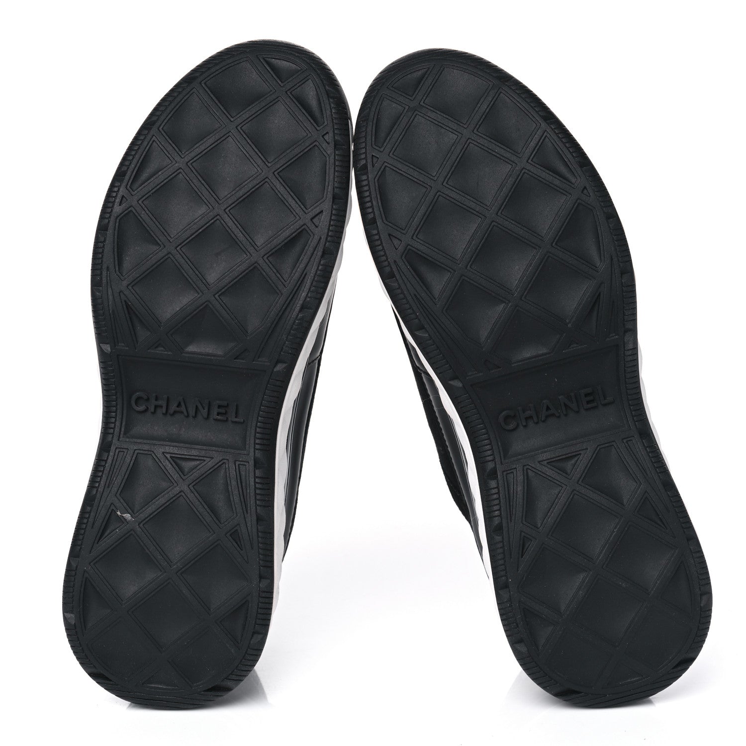 Chanel Velvet Calfskin Mixed Fibers CC Sneakers 36.5 Black 5 of 5
