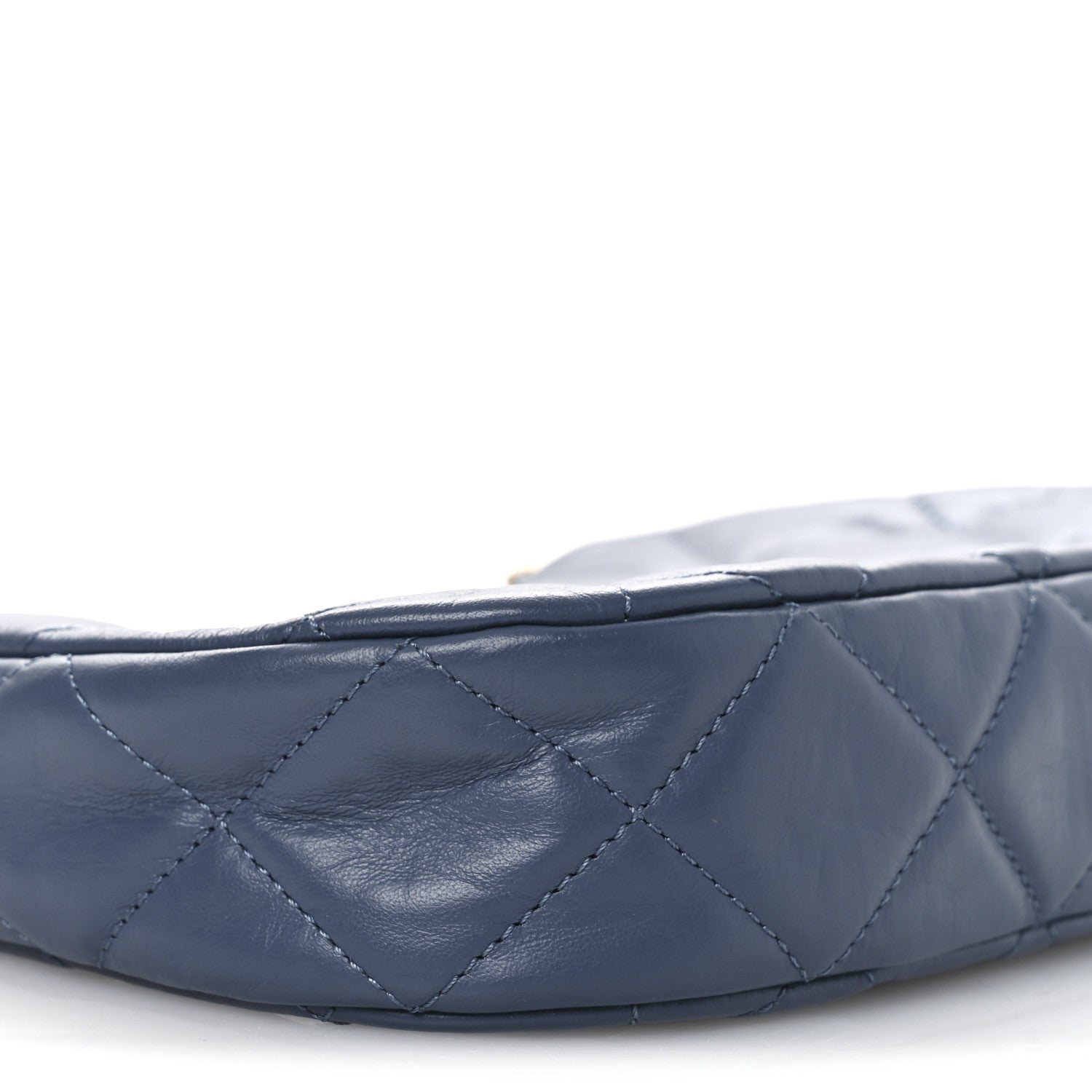Chanel Crumpled Calfskin Quilted Braided CC Small Hobo Blue 9 of 11