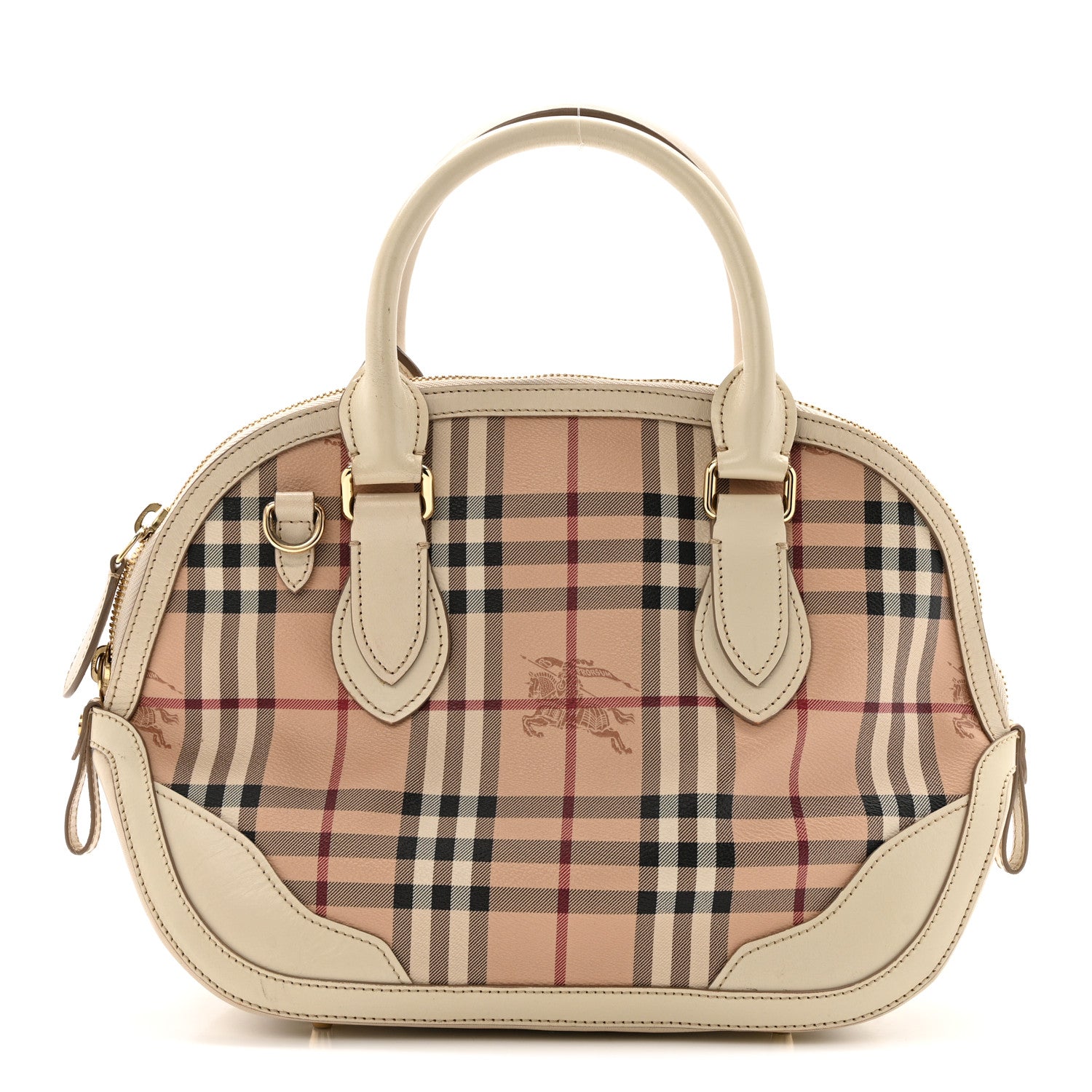 Burberry Haymarket Check Small Orchard Bowling Bag White 1 of 17
