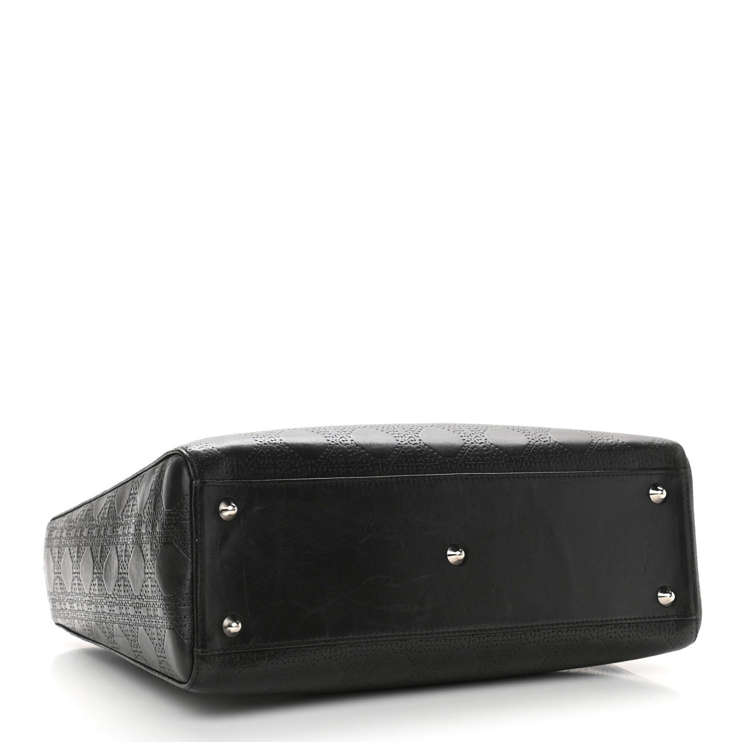 Lambskin Embossed Cannage Large Lady Dior Black