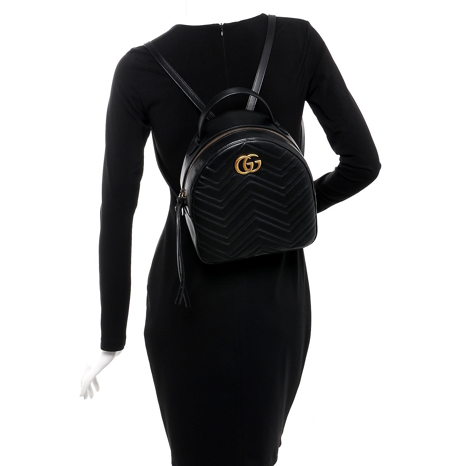 Gucci Calfskin Matelasse GG Marmont Backpack Black 2 of 7