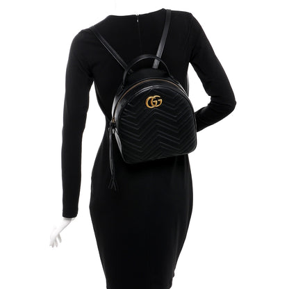 Gucci Calfskin Matelasse GG Marmont Backpack Black 2 of 7