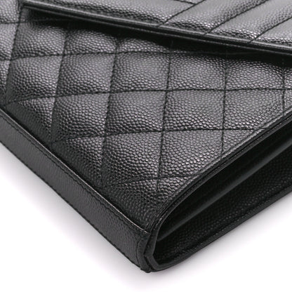 Saint Laurent SAINT LAURENT Grain De Poudre Mixed Matelasse Triquilt Monogram Chain Wallet Black 8 of 10
