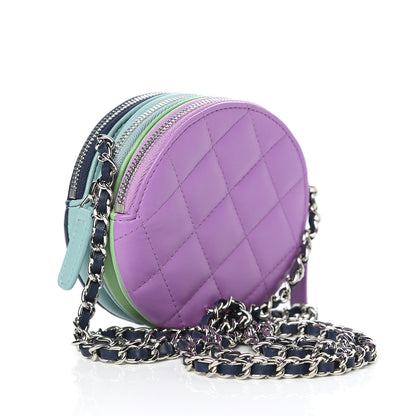 Chanel Lambskin Round Clutch With Chain Mulitcolor 3 of 10