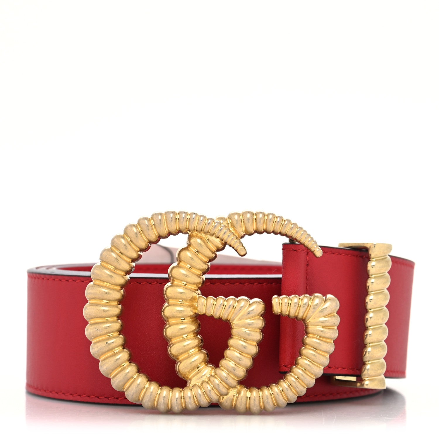 Gucci Moon Calfskin Torchon Double G 40mm Belt 95 38 Hibiscus Red 1 of 5