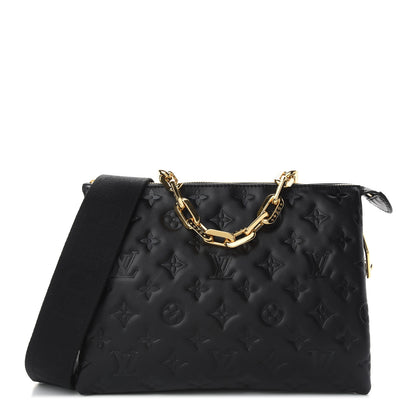 Louis Vuitton Lambskin Embossed Monogram Coussin PM Black 1 of 8