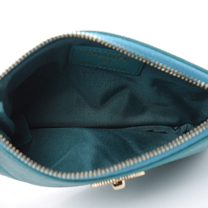 Chanel Caviar Quilted Small Vintage Mademoiselle Cosmetic Case Turquoise 5 of 8