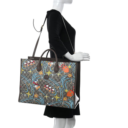 Gucci X DISNEY GG Supreme Monogram Donald Duck Retro Interlocking G Shopping Tote Beige Multicolor New Acero 2 of 11