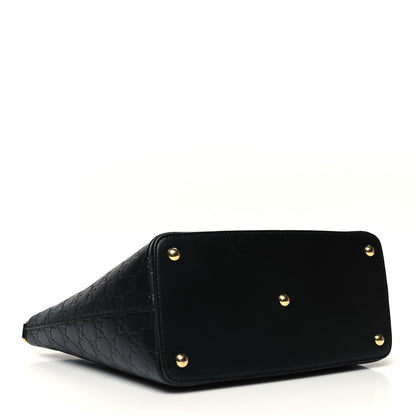 Gucci Guccissima Small Zippered Bucket Tote Black 3 of 9