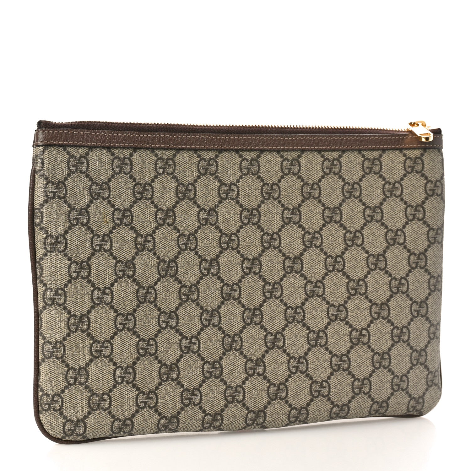 Gucci GG Supreme Monogram Large Ophidia Pouch Clutch Brown 3 of 11