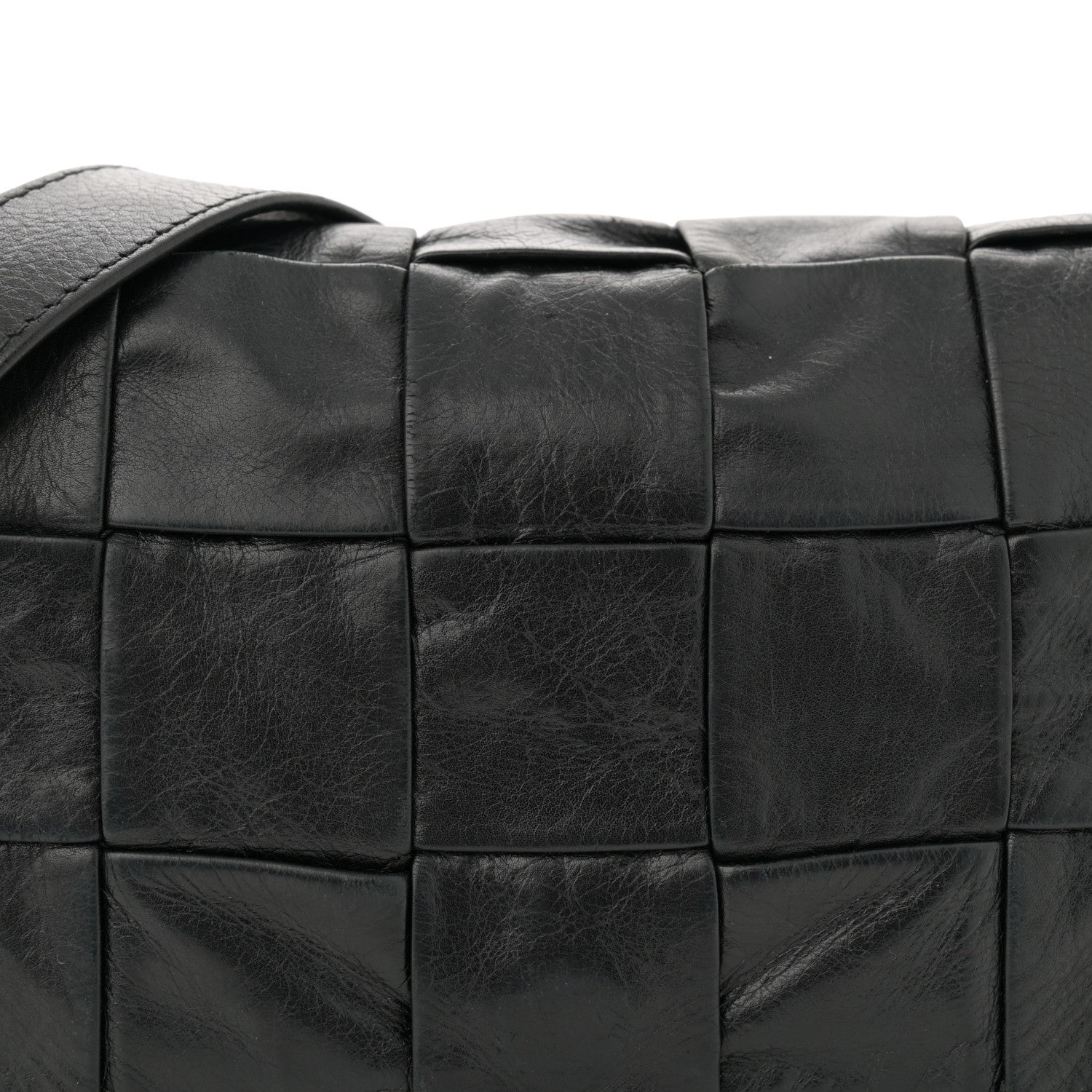 Bottega Veneta Paper Calfskin Maxi Intreccio Small Cassette Crossbody Bag Black 7 of 13