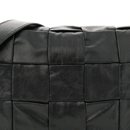 Bottega Veneta Paper Calfskin Maxi Intreccio Small Cassette Crossbody Bag Black 7 of 13