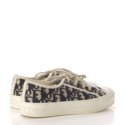Christian Dior Canvas Oblique Walk'N'Dior Low Top Sneakers 38 Deep Blue 5 of 9