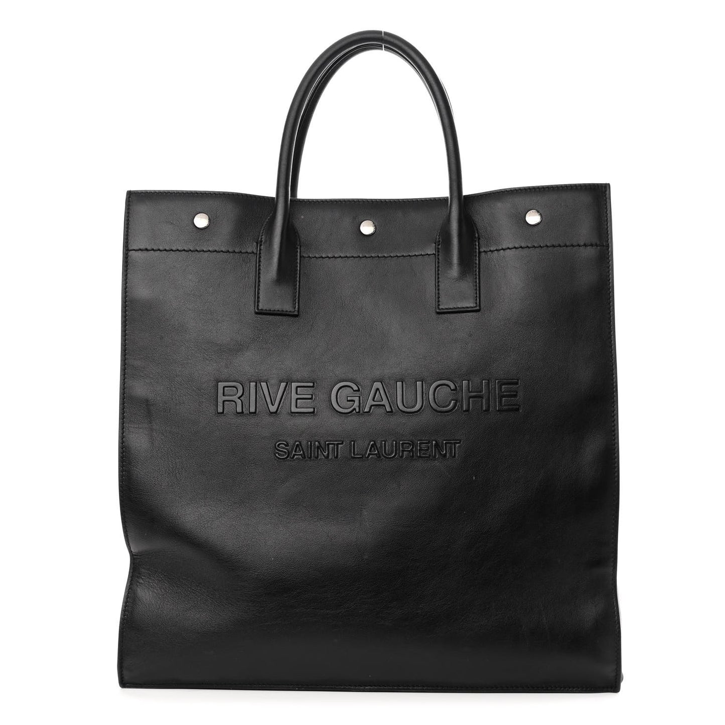 Calfskin Rive Gauche North South Tote Black