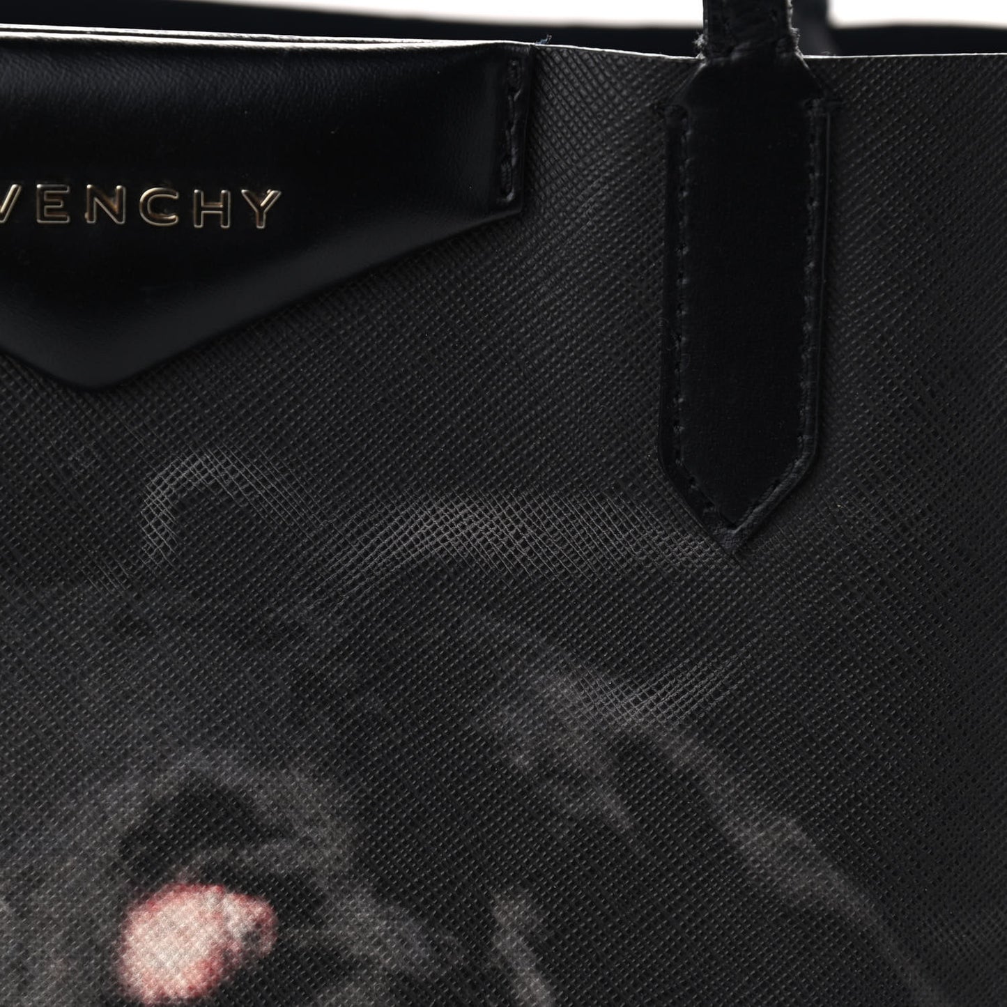 Textured Coated Canvas Rottweiler Pint Large Antigona Tote Black