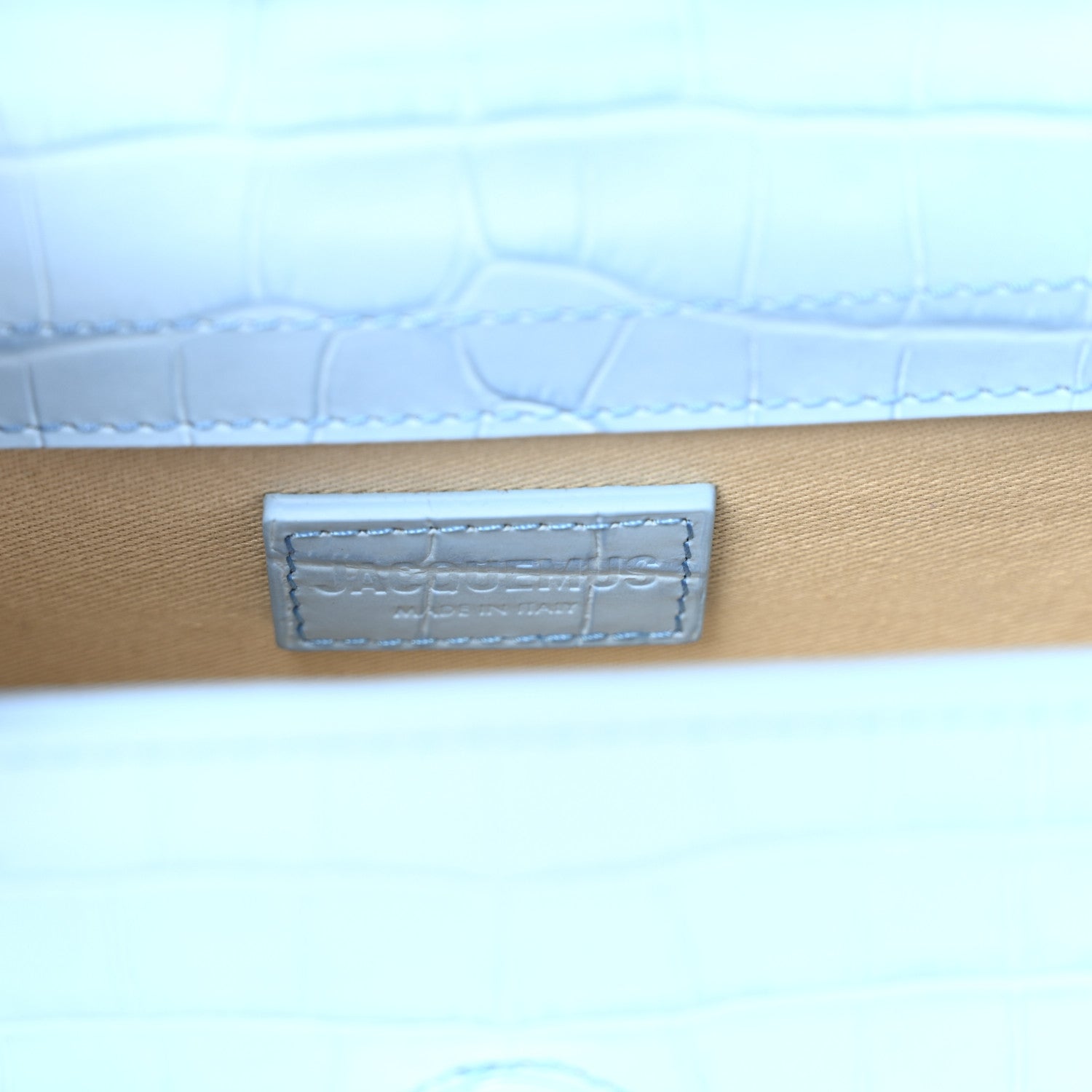 Jacquemus Calfskin Crocodile Embossed Le Bambino Blue 6 of 10