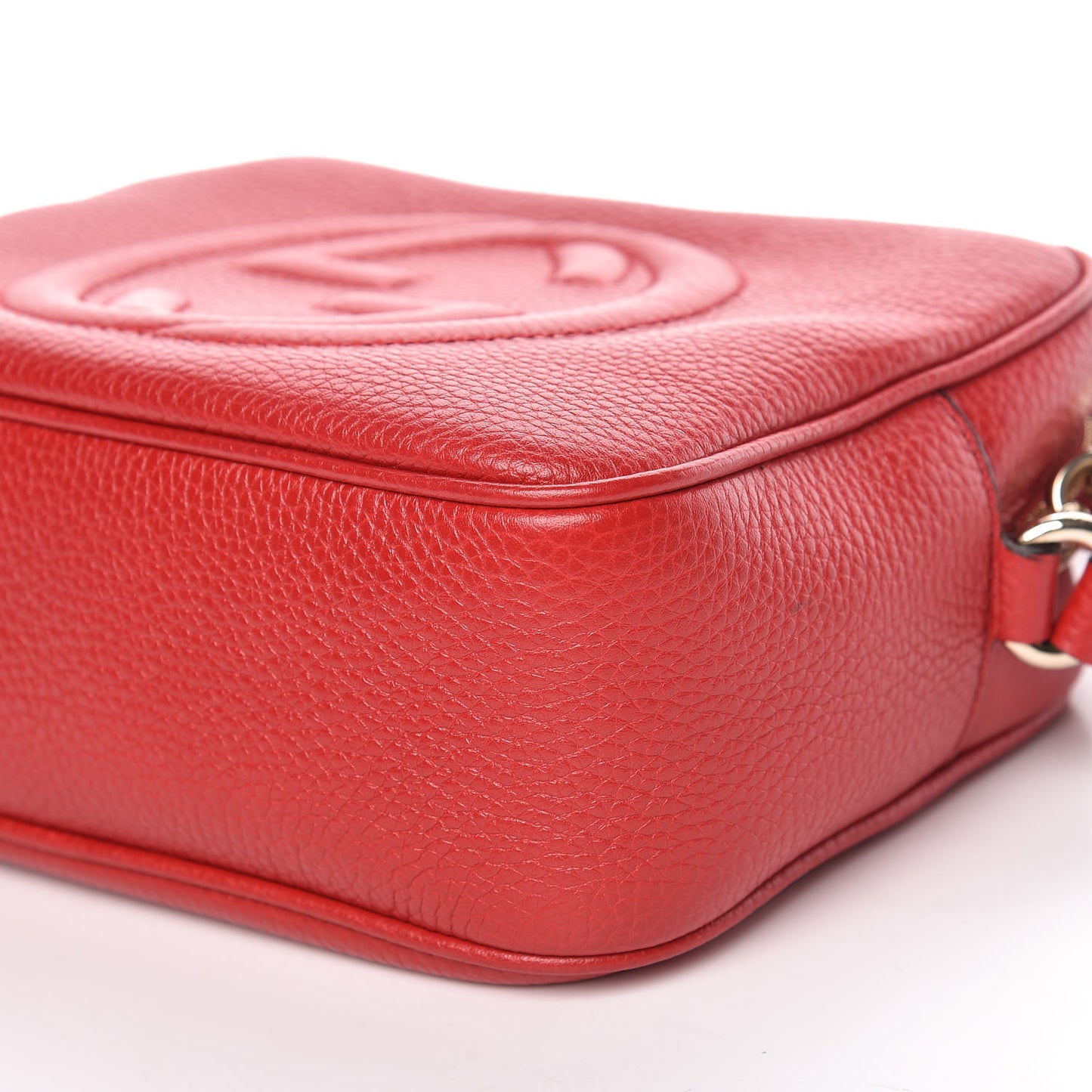 Pebbled Calfskin Small Soho Disco Bag Vibrant Red