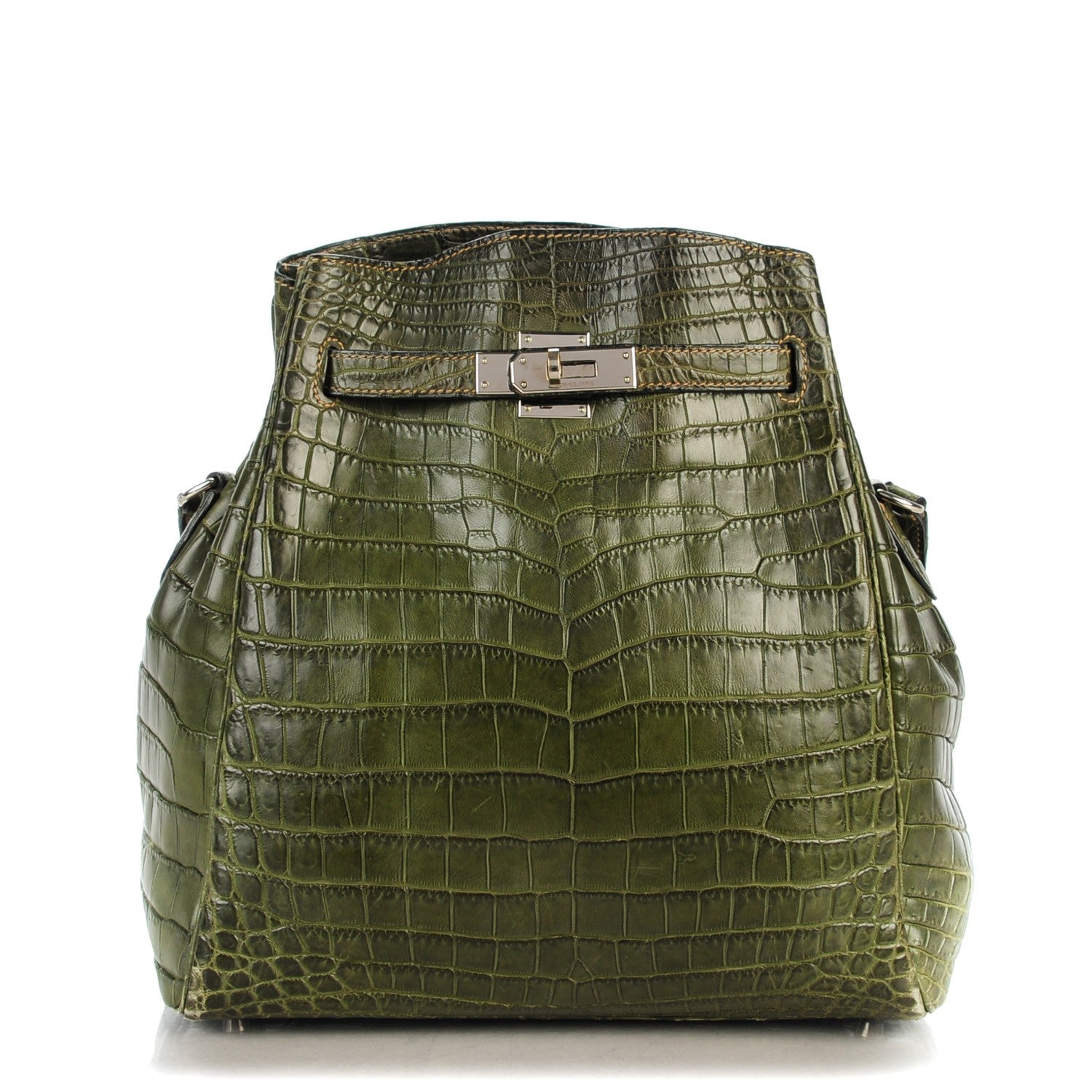 Hermes Shiny Niloticus Crocodile Kelly Sport 26 Vert Olive 1 of 20