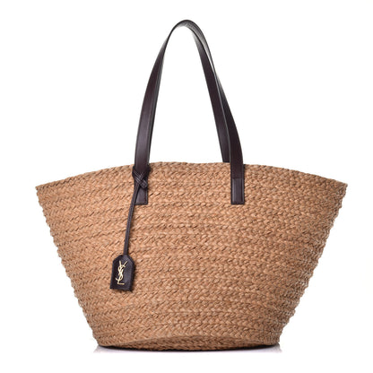 Saint Laurent Raffia Calfskin Medium Panier Tote 1 of 9