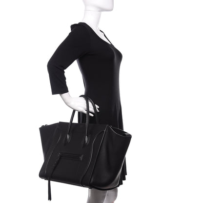 Celine Supple Calfskin Large Phantom Luggage Black 2 of 13