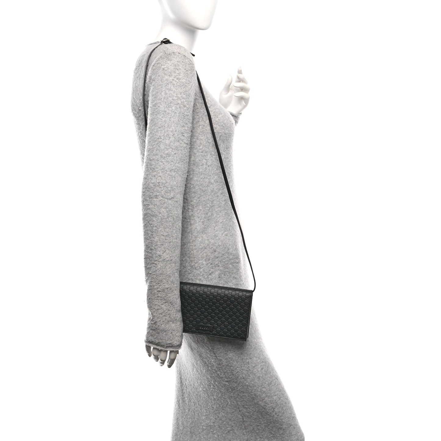 Microguccissima Crossbody Wallet Black