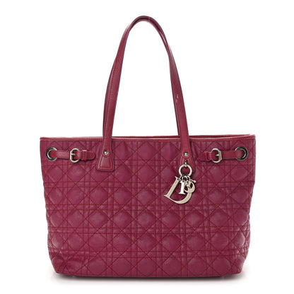 Christian Dior Coated Canvas Cannage Small Panarea Tote Fuchsia 1 of 12
