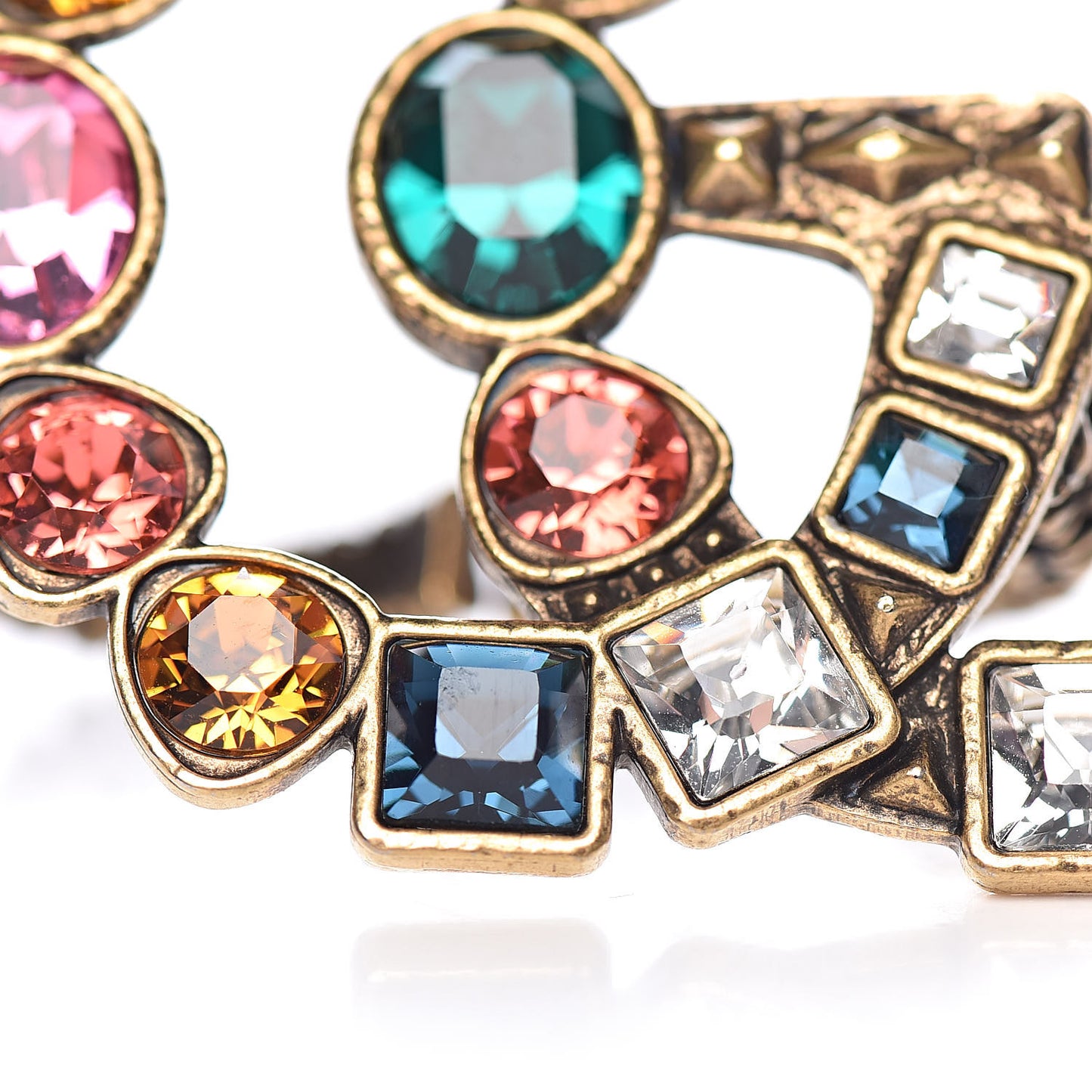 Crystal Double G Ring Multicolor