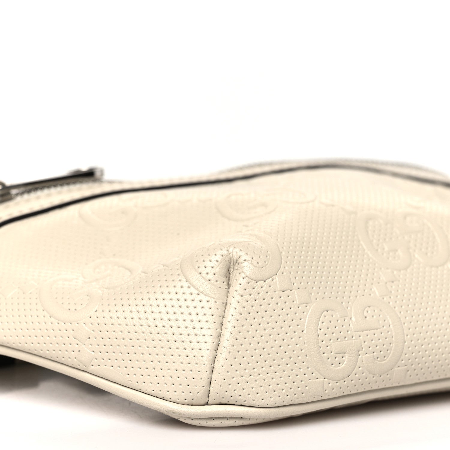 Gucci Calfskin GG Tennis Embossed Belt Bag Mystic White 9 of 11