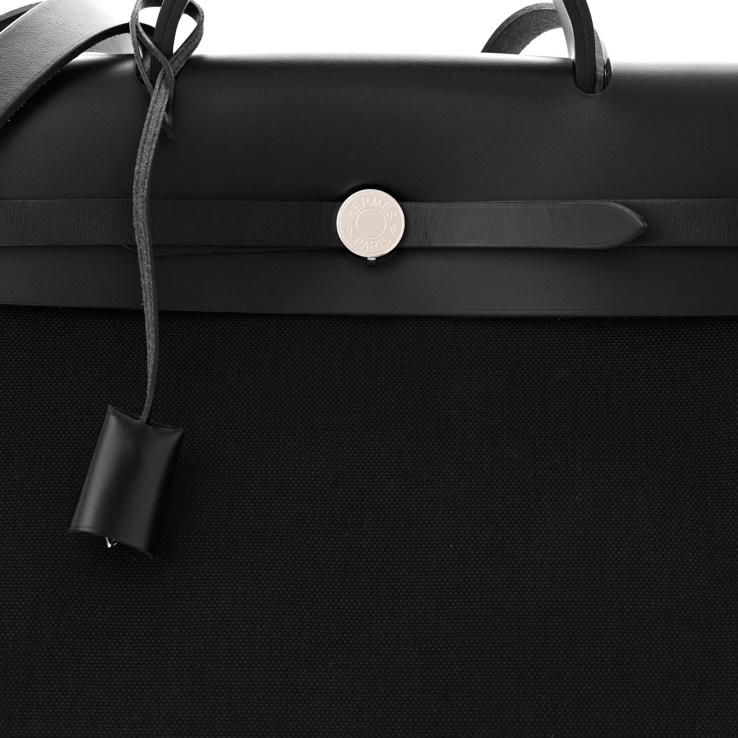 Hermes Military Toile Vache Hunter Herbag Messenger 39 Black 8 of 11