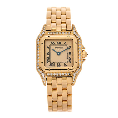 Cartier 18K Yellow Gold Diamond 22mm Panthere Quartz Watch 1 of 7
