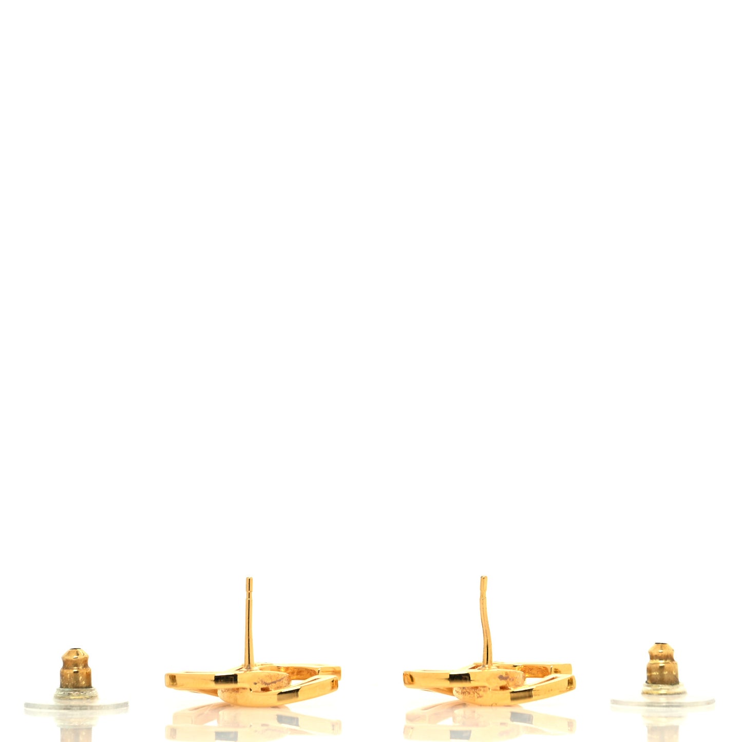 Metal Obazine CC Earrings Gold