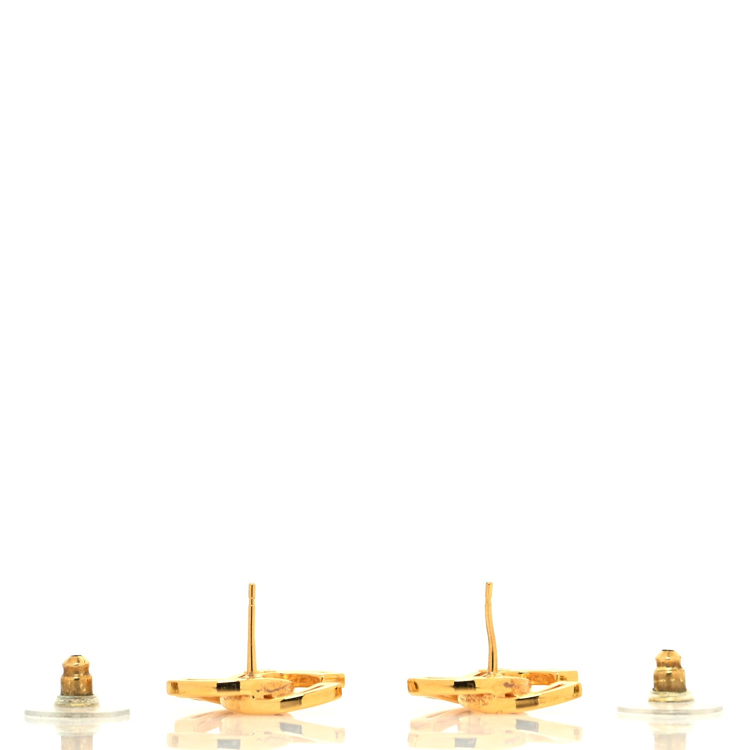 Chanel Metal Obazine CC Earrings Gold 4 of 4