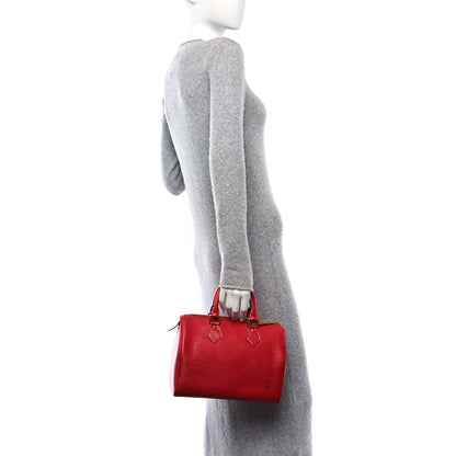 Louis Vuitton Epi Speedy 25 Castillan Red 2 of 10