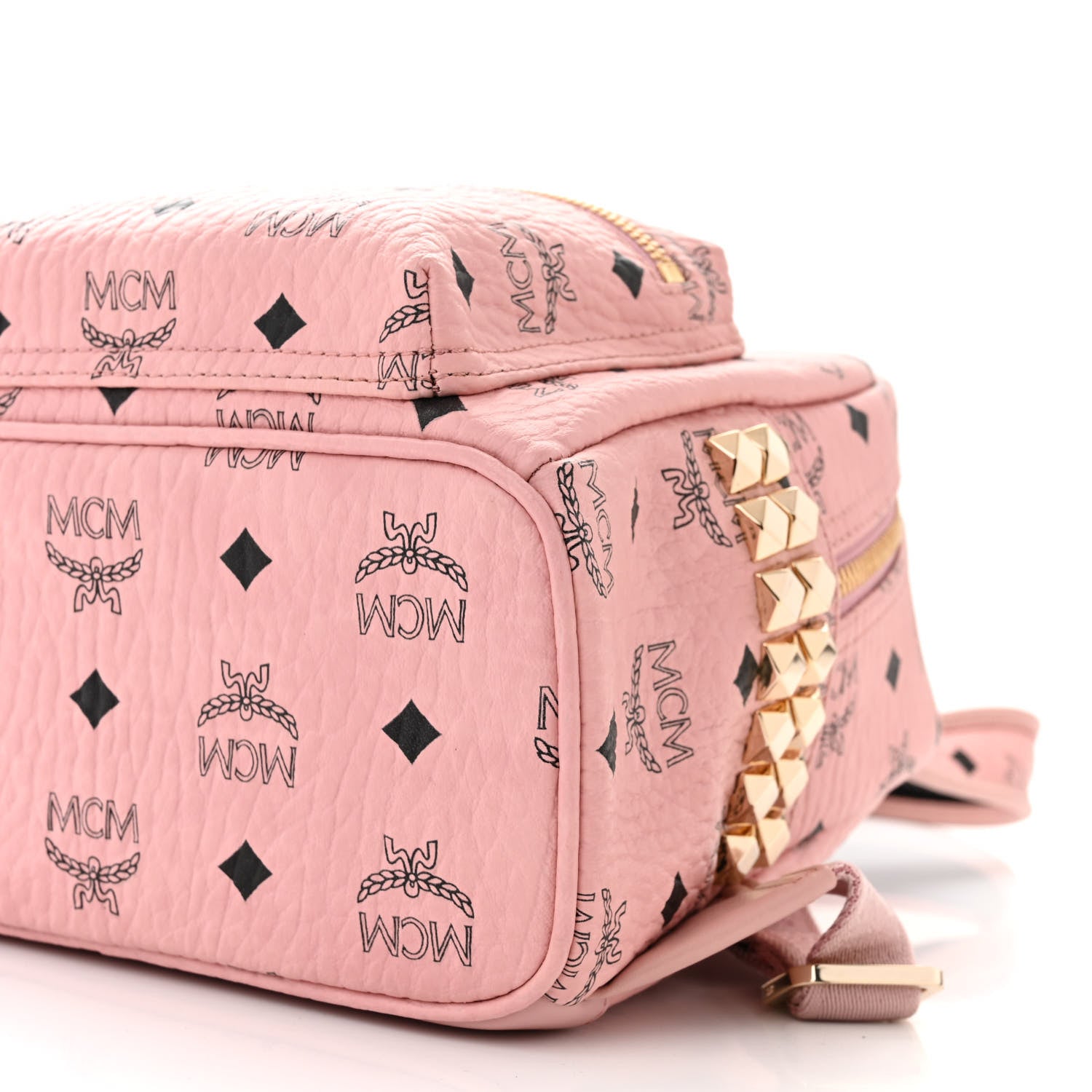 MCM Visetos Small Side Stud Stark Backpack Soft Pink 9 of 9
