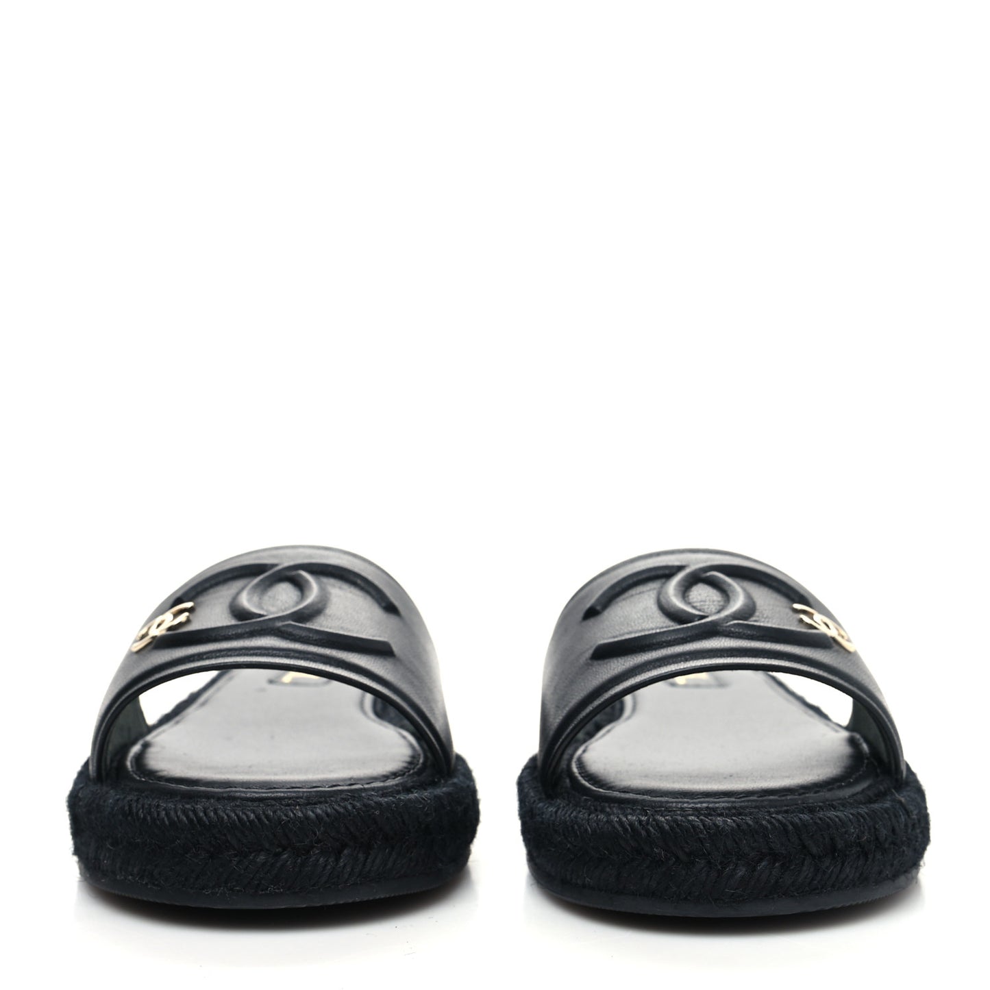 Lambskin Espadrille Mule Sandals 39 Black