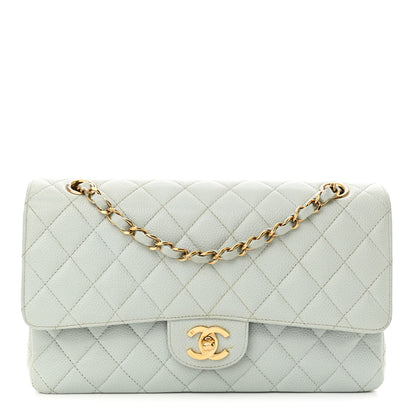 Chanel Caviar Quilted Medium Double Flap Light Blue 1 of 18