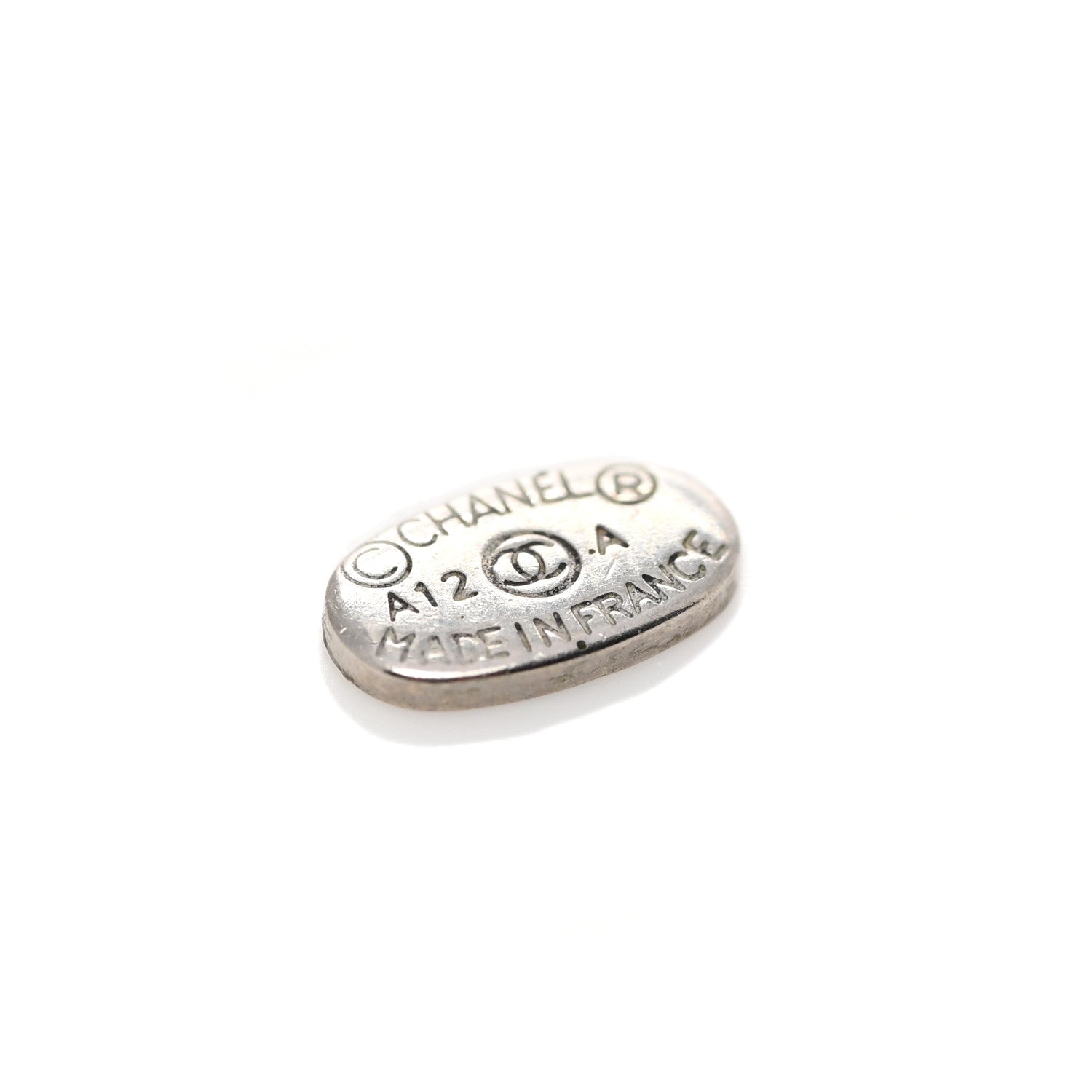 Chanel Metal Crystal Glitter Enamel CC Earrings Silver 8 of 10
