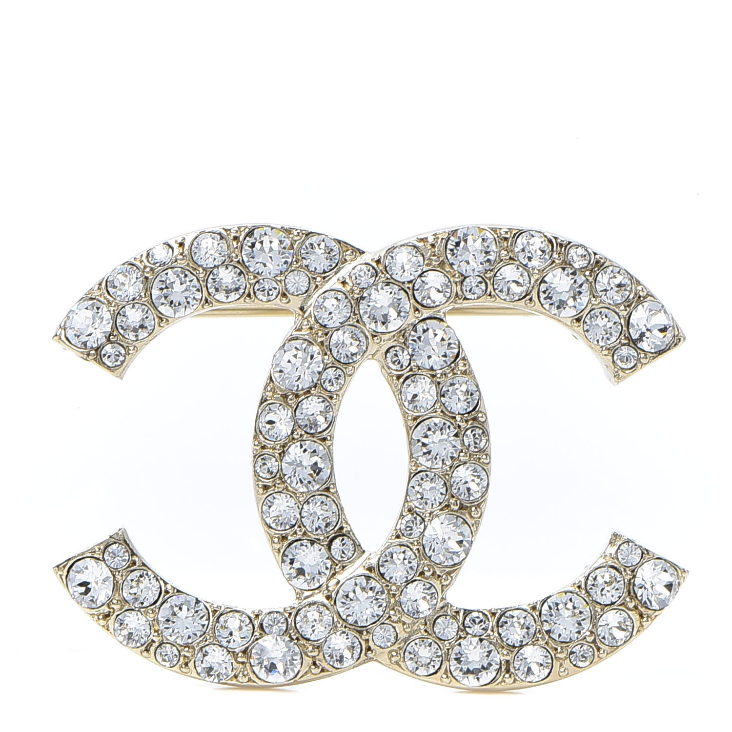 Chanel Crystal Palais Garnier CC Brooch Gold 1 of 4