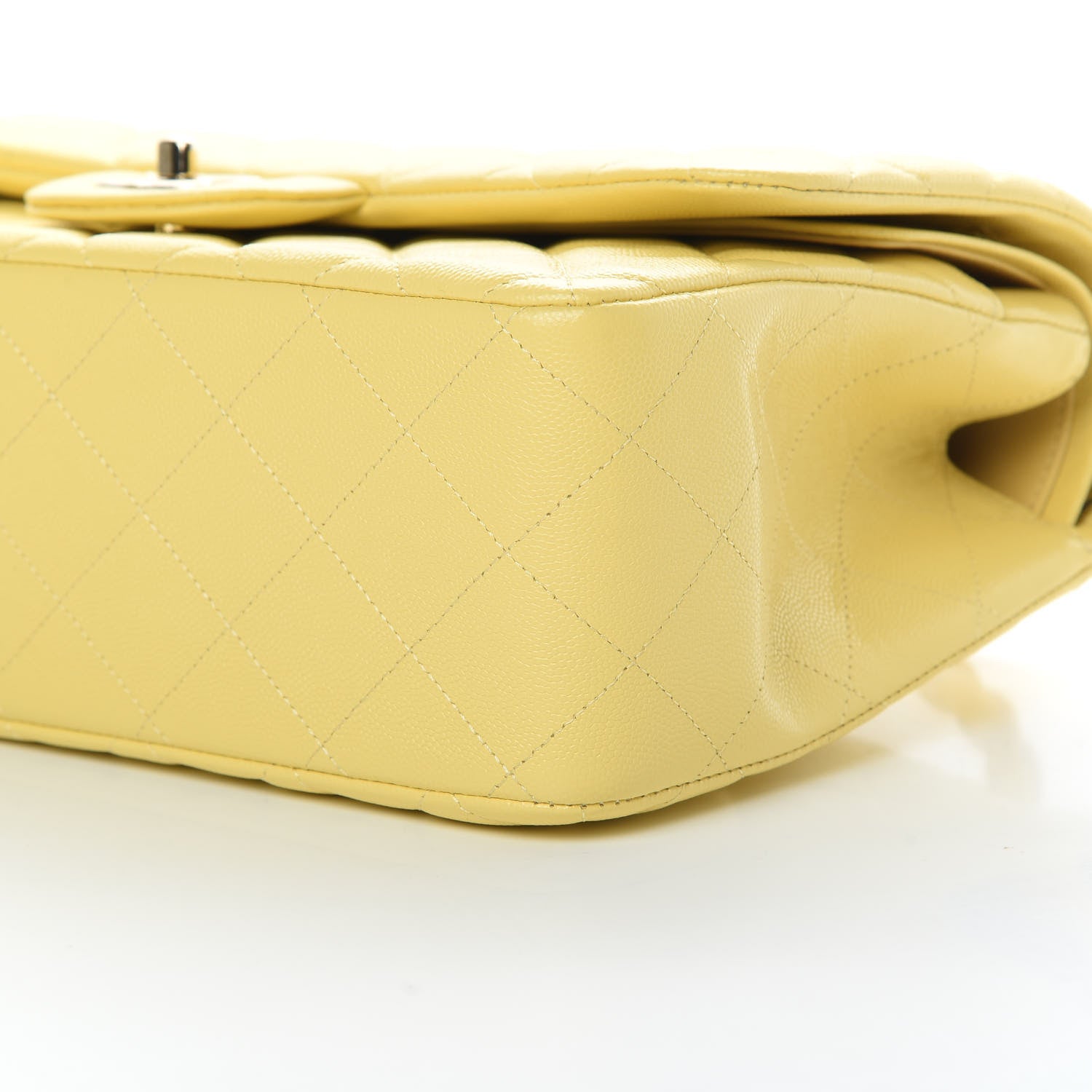 Chanel Caviar Quilted Jumbo Double Flap Yellow 10 of 11