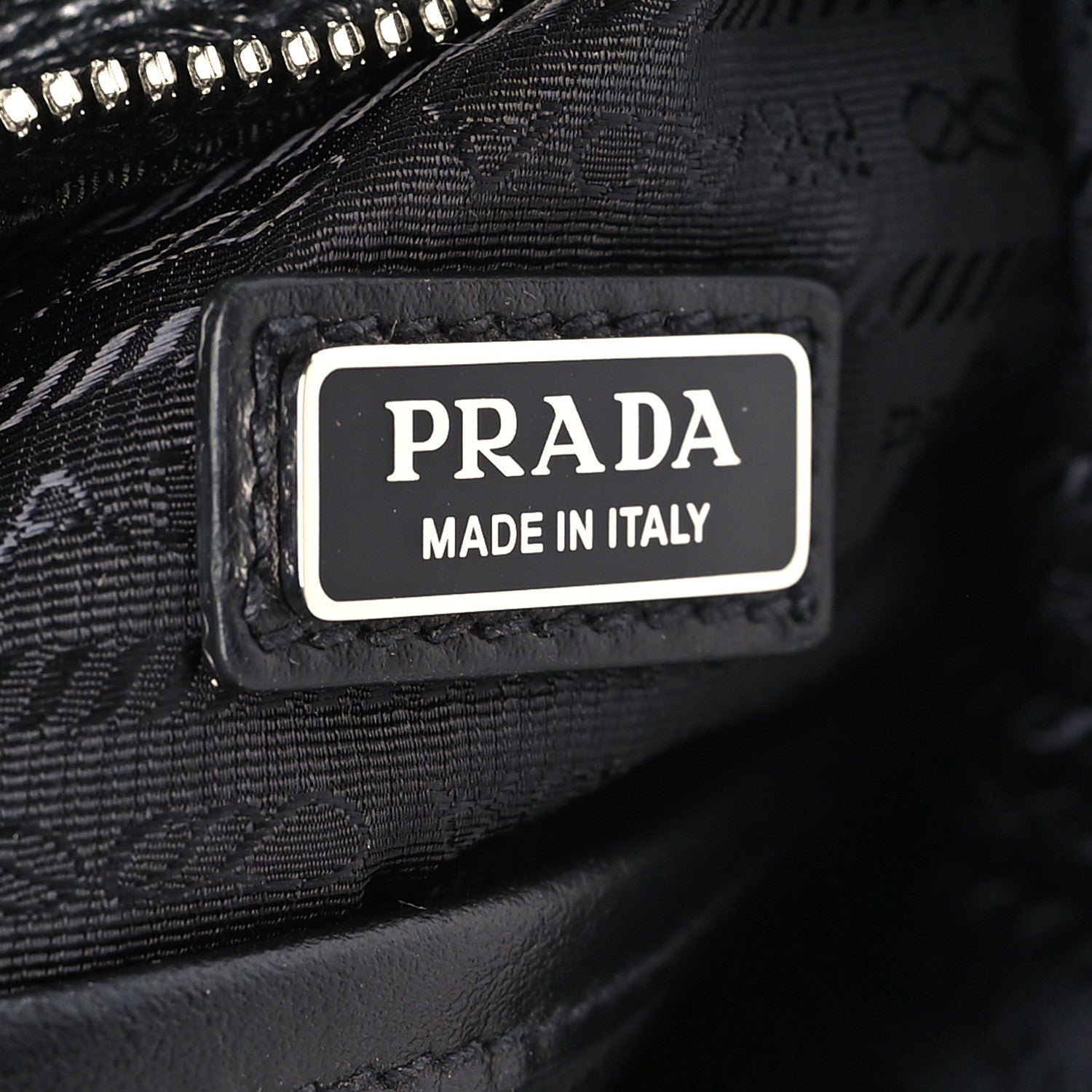 Prada Vitello Daino Logo Embossed Cross Sling Backpack Black 6 of 8