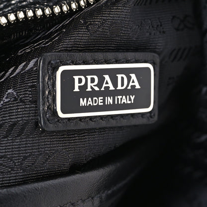Prada Vitello Daino Logo Embossed Cross Sling Backpack Black 6 of 8