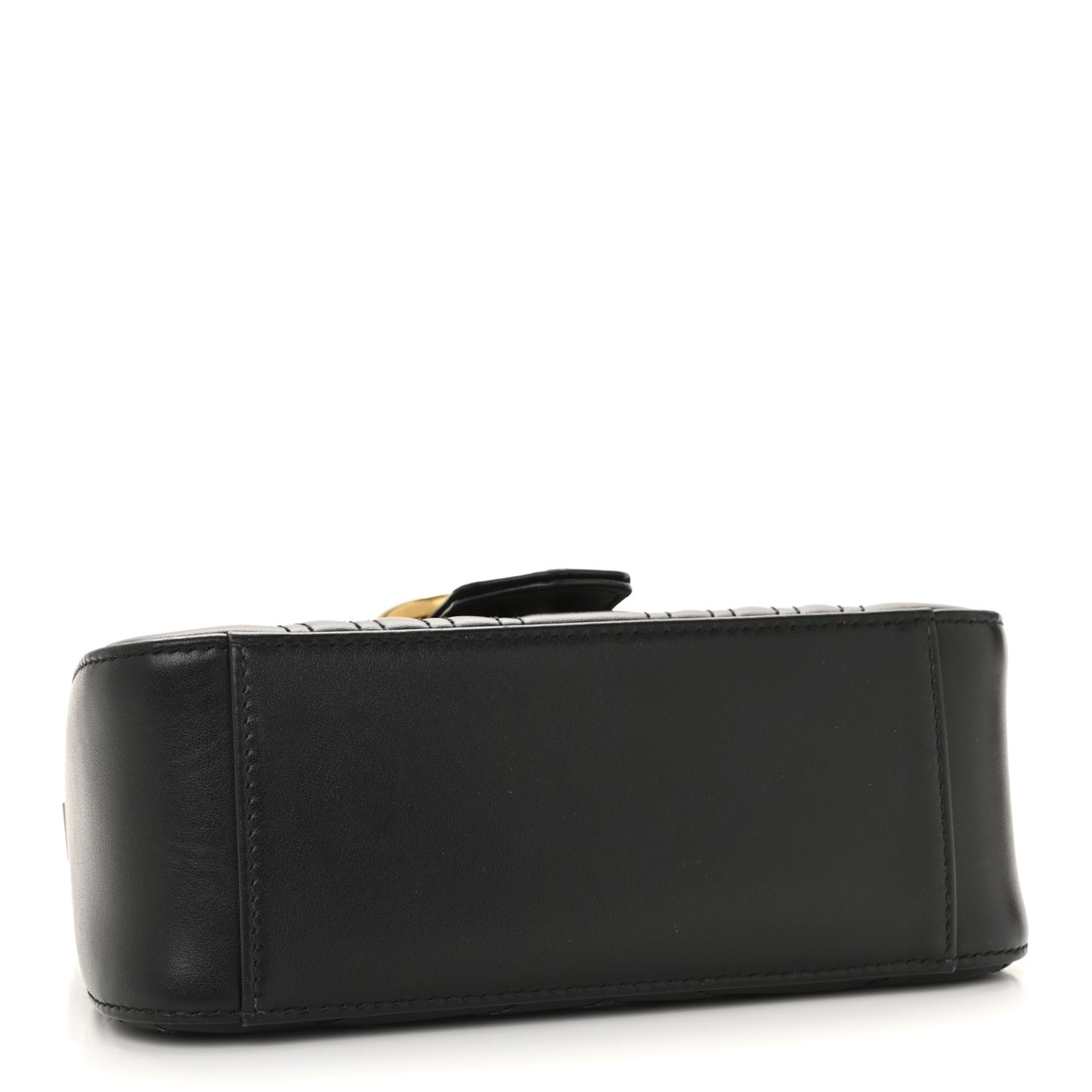 Calfskin Matelasse Mini GG Marmont Top Handle Shoulder Bag Black